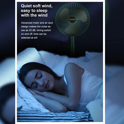 Portable Rechargeable Foldable Table Fan 2400mAh USB Charging | 3 Speed Silent Desktop Fan | Adjustable Mini Fan for Home, Office & Travel