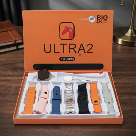 Premium Ultra 2 Smart Watch With 7 Interchangeable Straps